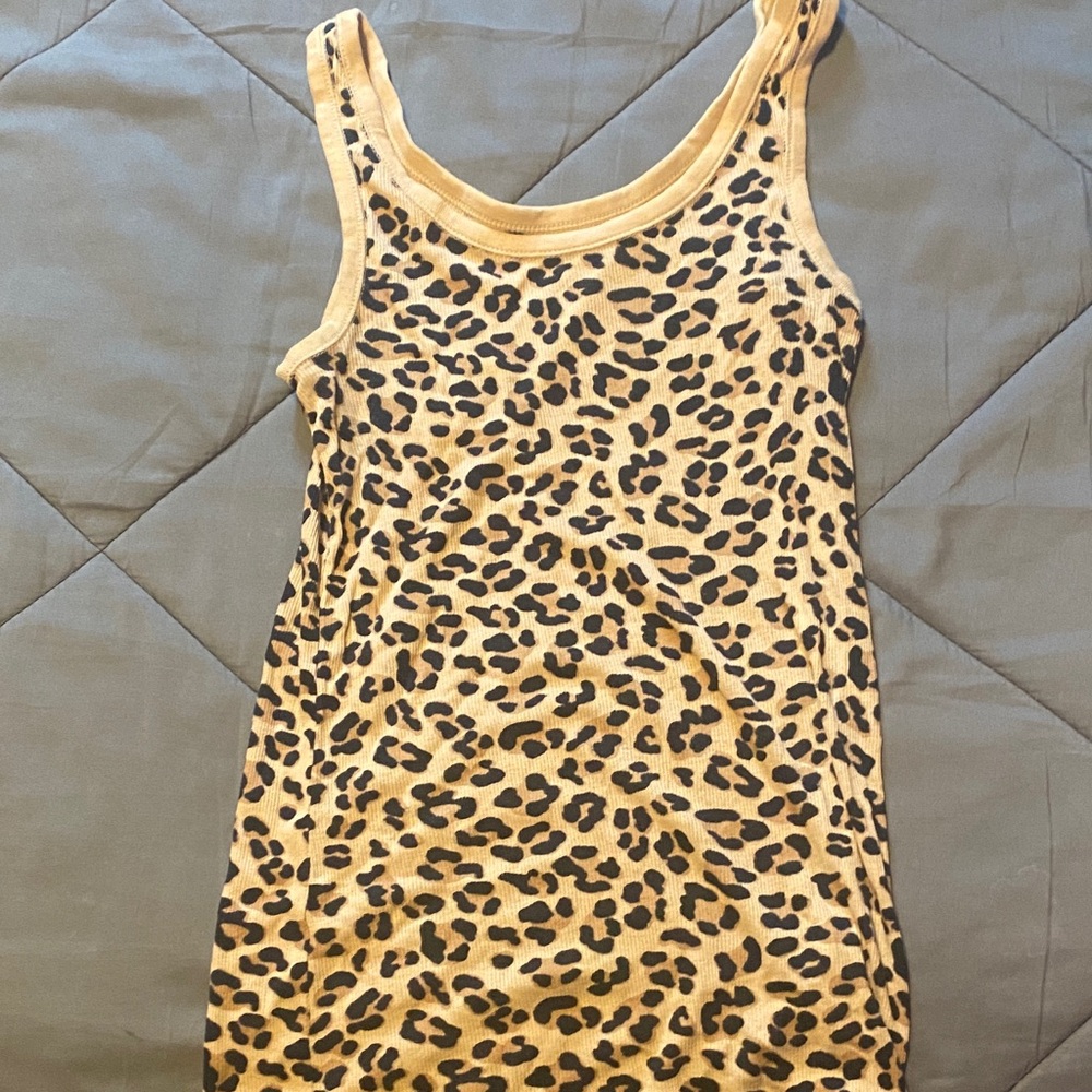 Cherokee Leopard Print Tank Top - Black and Tan